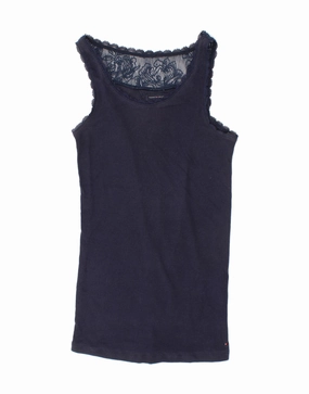 TOMMY HILFIGER Girls Sleeveless Basic Dress 13-14 Years Navy Blue Cotton Work-Ready Look