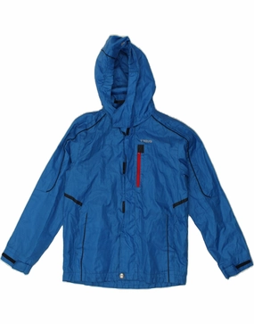 Clean Cut Ritual BRUGI Boys Hooded Rain Jacket 10-11 Years Blue Polyester