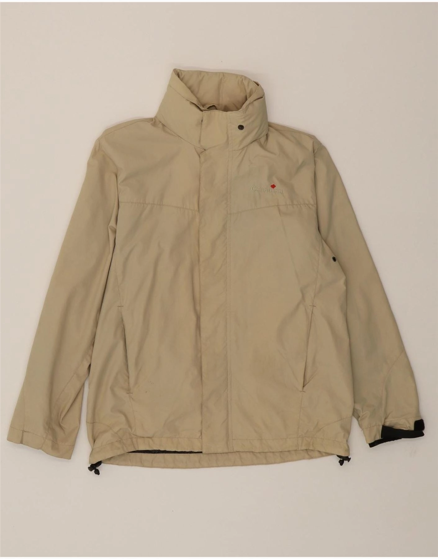 CANADIAN Boys Rain Jacket 11-12 Years Beige Nylon Office Look Rugged Protection