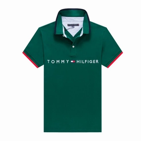 Tommy Hilfiger Green Men Polo Stylish Layer Look Regular Fit