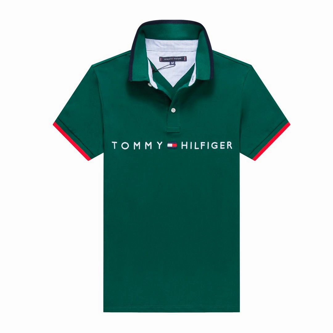 Tommy Hilfiger Green Men Polo Stylish Layer Look Regular Fit
