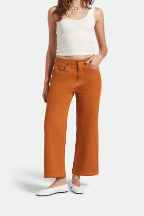 Breathable Stretch Margo Cropped 5-Pocket Pant - Rustic Caramel