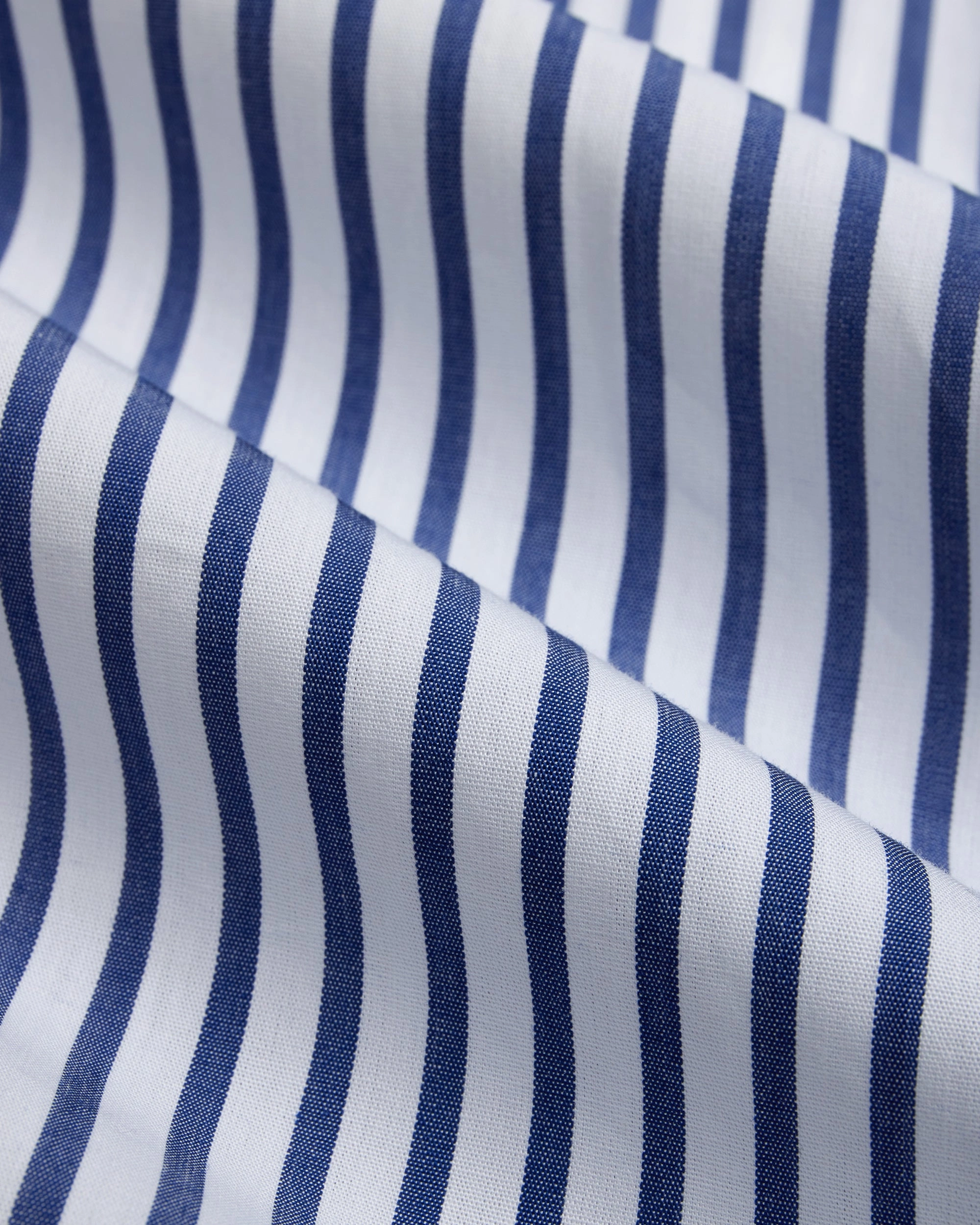 Coffee Run Graduation Ceremony Made-in-Canada Navy Butcher Stripe Broadcloth Button Down Shirt - Classic Fit