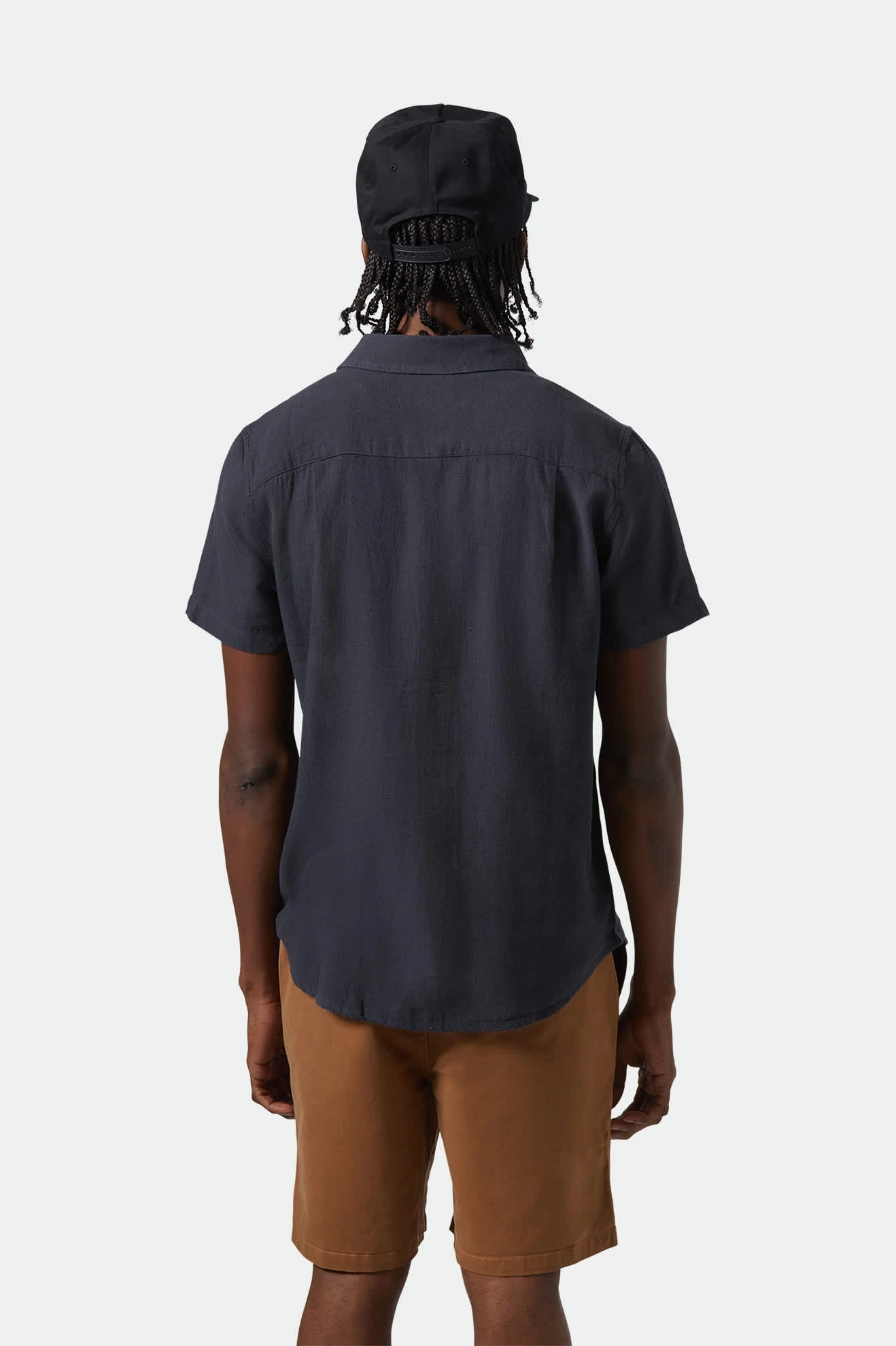 Charter Organic Cotton Linen Blend S/S Shirt - Washed Black Anti Pilling Surface