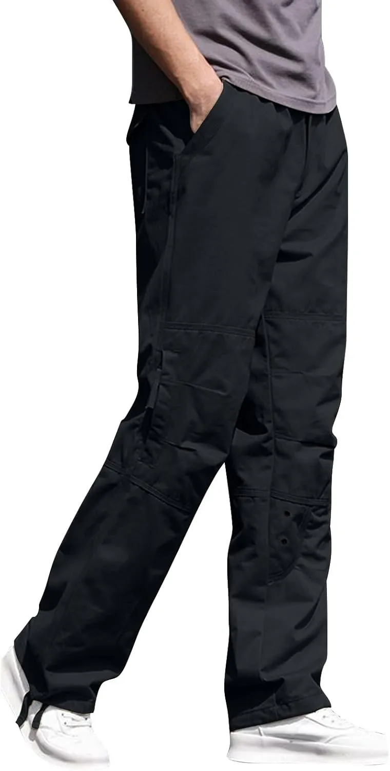 Hiking Pants for Men Loose Fit Breathable Fashion Casual Cargo Trousers with Zip Pockets Straight Leg Open Bottom Work Pants