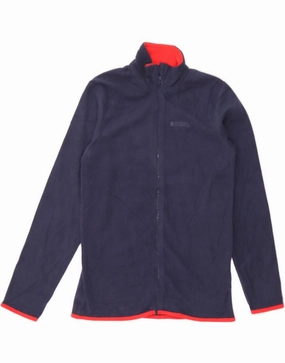 MOUNTAIN WAREHOUSE Boys Fleece Jacket 11-12 Years Navy Blue Polyester HydrationCompatible Pocket