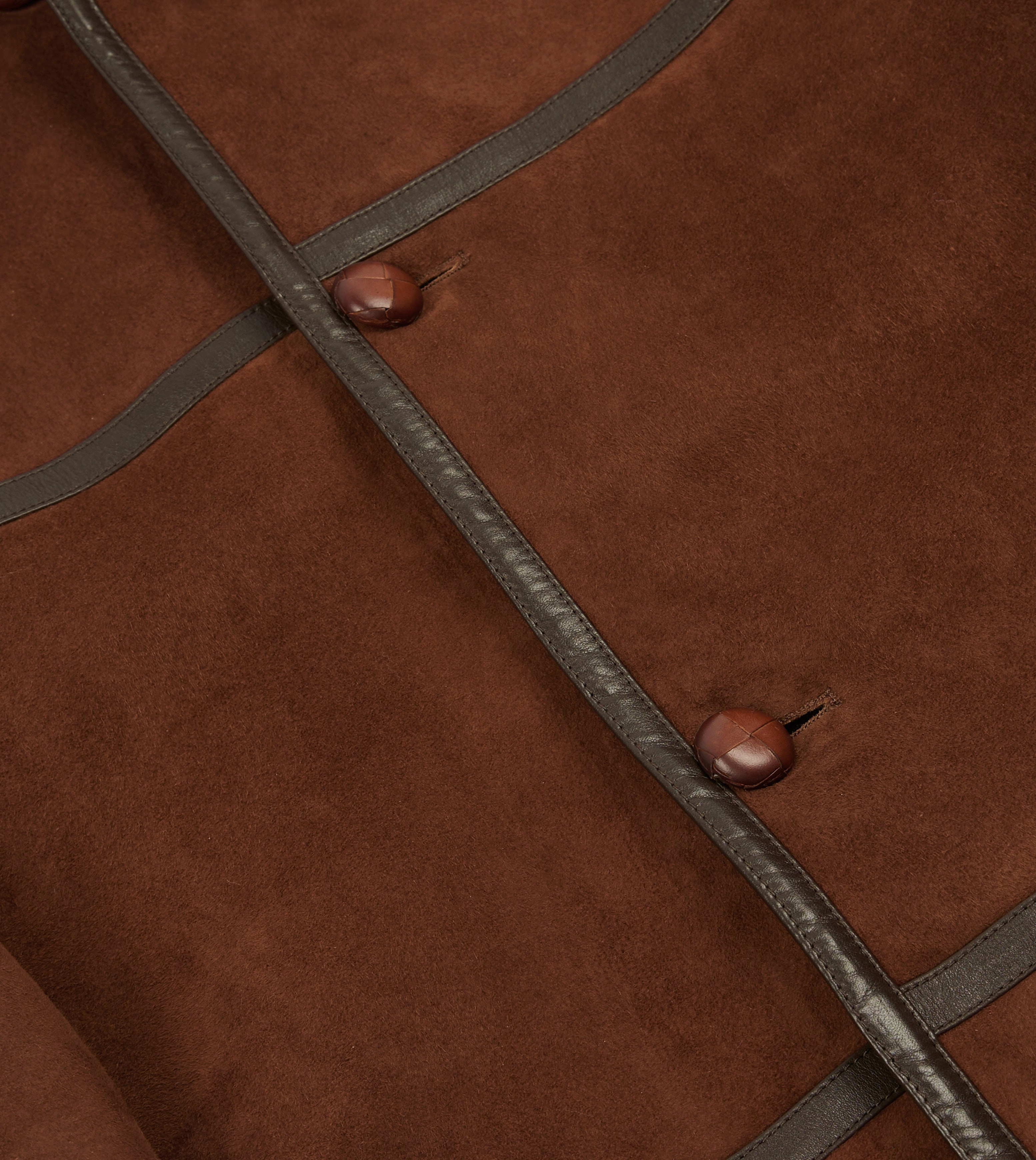 Taped Neckline Seams Mittens Shearling Car Coat