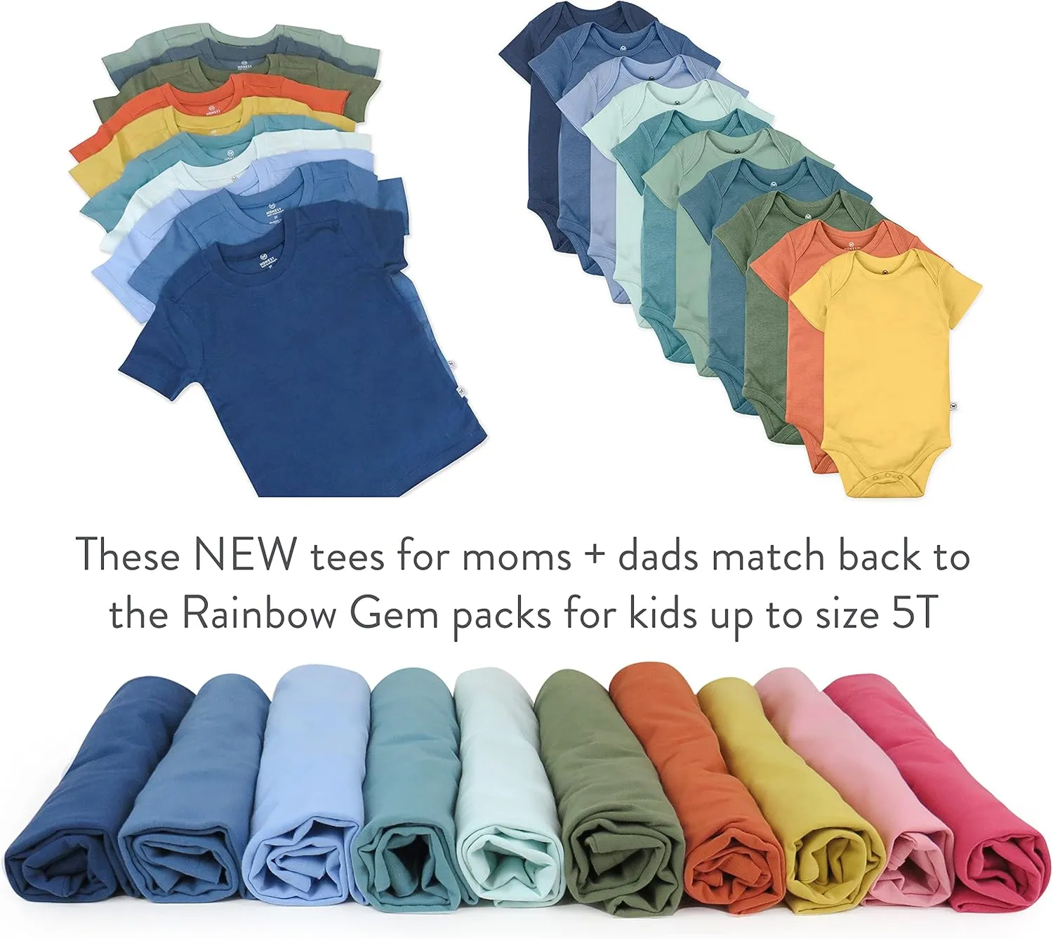 HonestBaby Short Sleeve Easy T-Shirts Crew Neck Tees Comfy Fit 100% Organic Cotton for Men