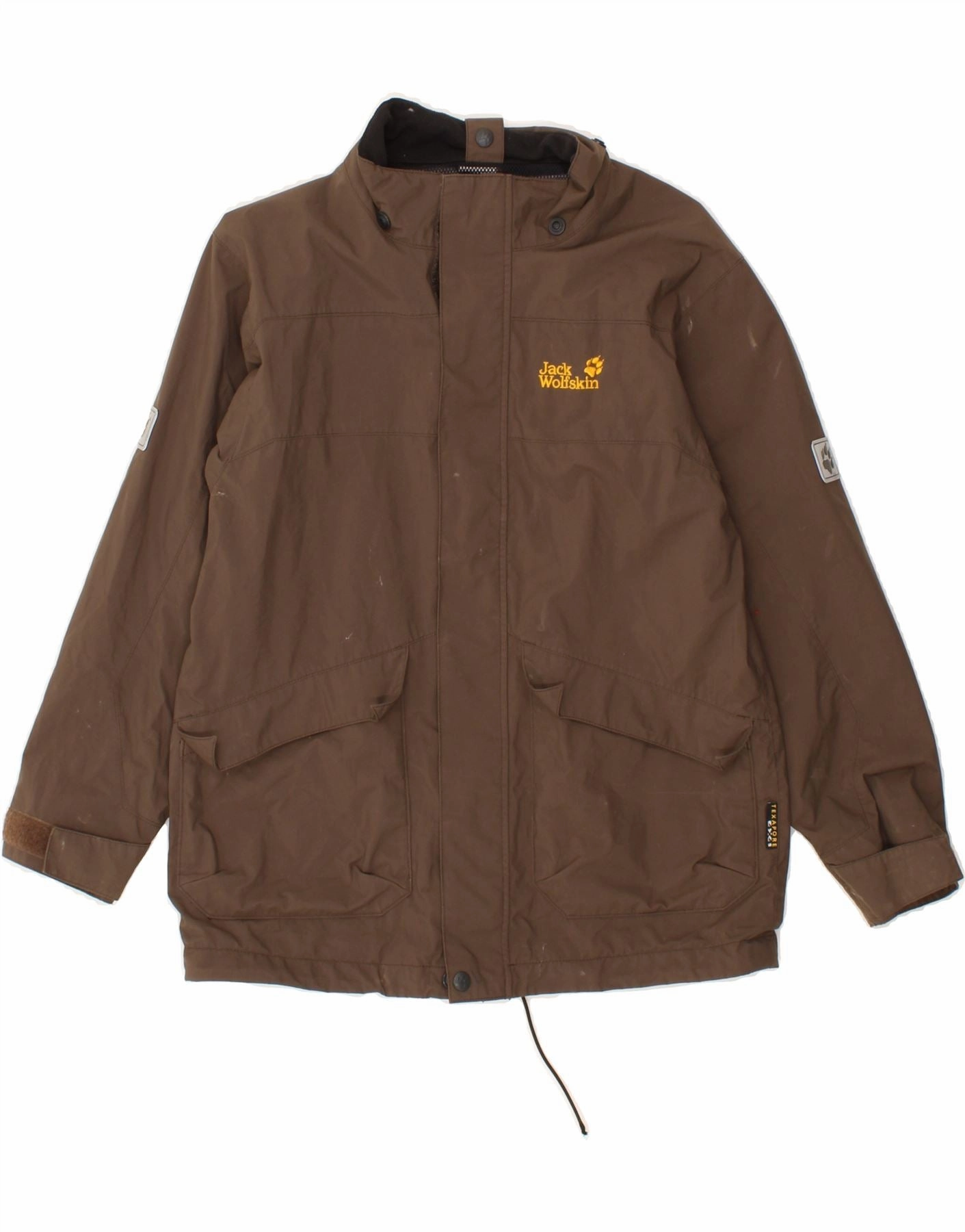 suitable for sports games suitable for holidays JACK WOLFSKIN Boys Rain Jacket 9-10 Years Brown
