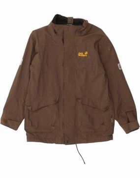 suitable for sports games suitable for holidays JACK WOLFSKIN Boys Rain Jacket 9-10 Years Brown