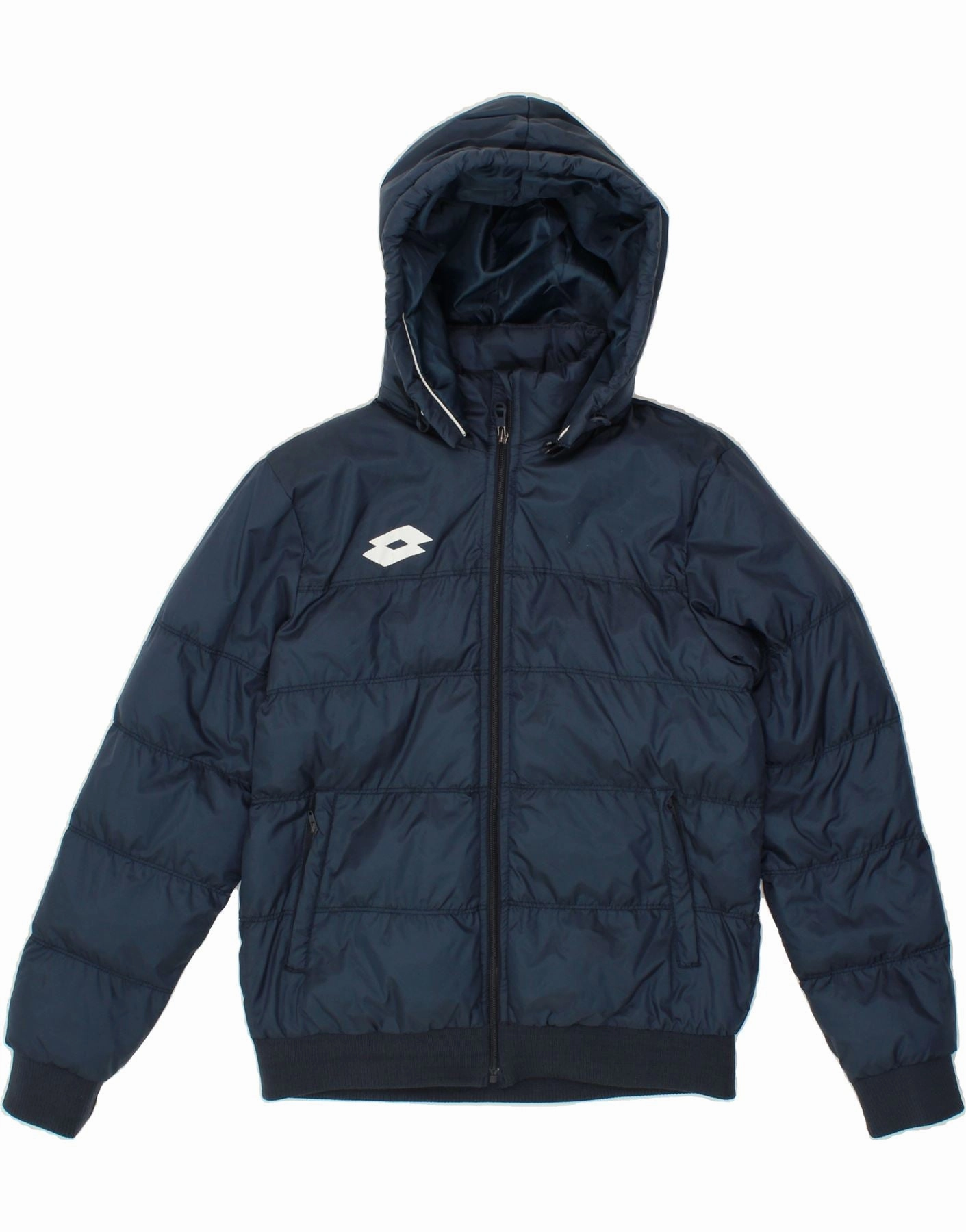 LOTTO Boys Hooded Padded Jacket 11-12 Years Medium Navy Blue Polyamide All Day Comfort