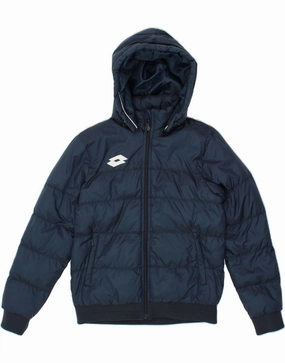 LOTTO Boys Hooded Padded Jacket 11-12 Years Medium Navy Blue Polyamide All Day Comfort