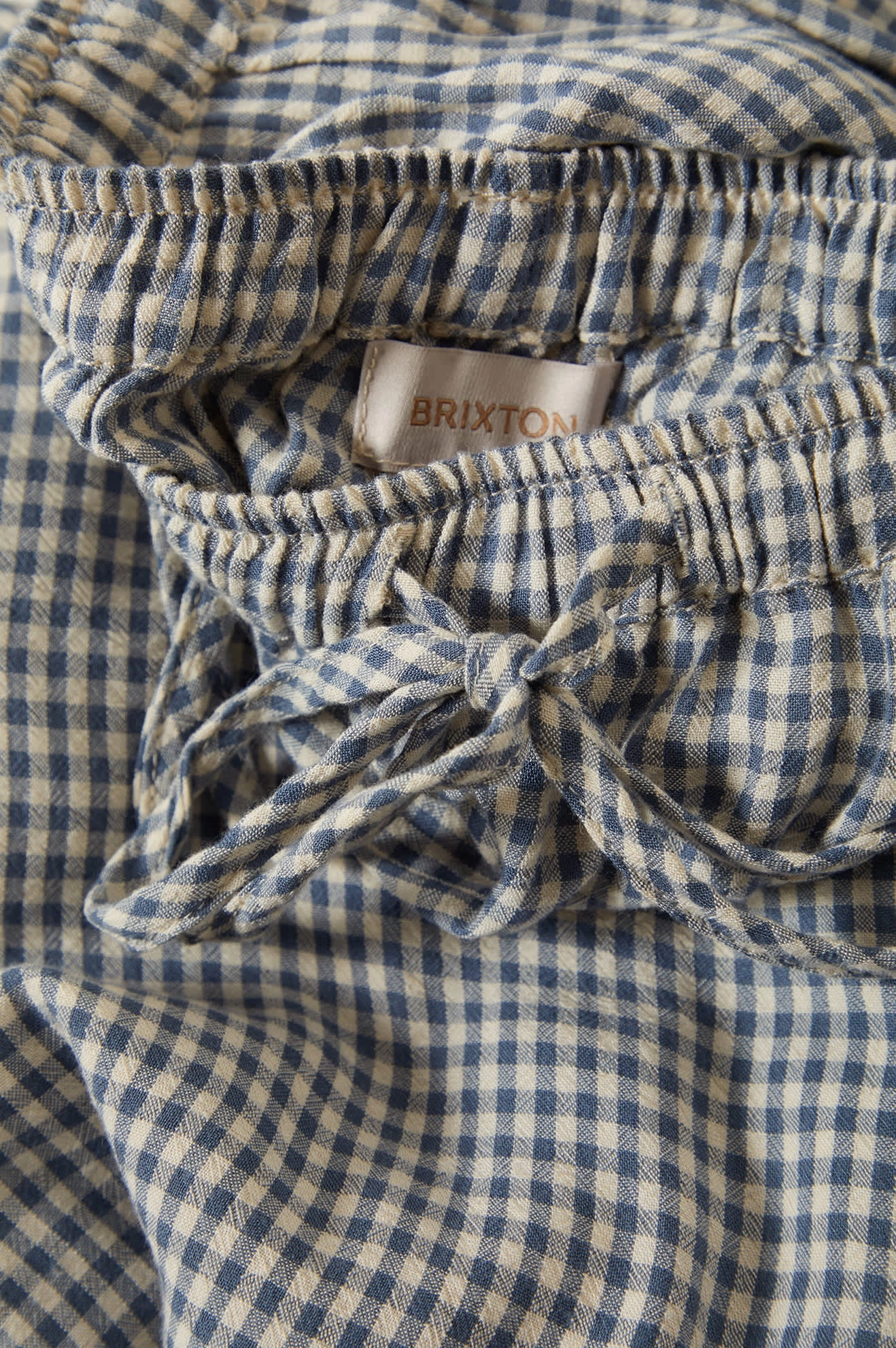 Hudson Lounge Pant - Azure Blue Gingham Stain Resistant Weave Sport Comfort