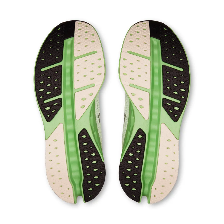 Breathable Knit Fabric Heel Pad On Men's Cloudsurfer Max Running Shoes in Ivory/Honeydew AW25