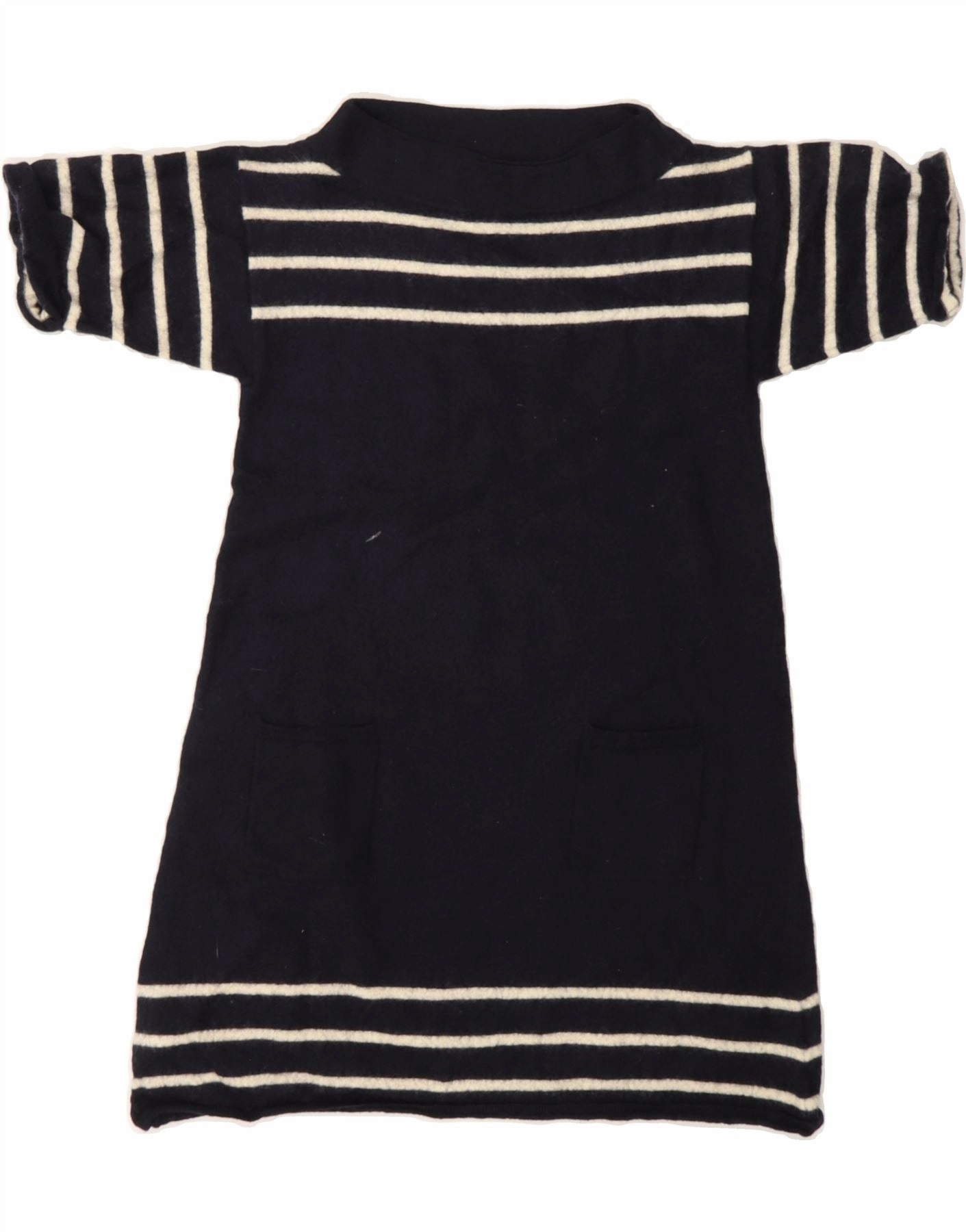 Fresh Combo Comfy Comfort JIGSAW Girls Short Sleeve Jumper Dress 8-9 Years Medium Navy Blue Striped