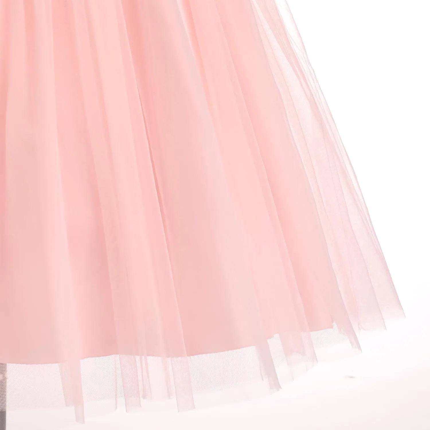 IBTOM CASTLE Toddlers Girl 3D Flower Feather Dress Embroidery Bridesmaid Birthday Dress Lace Tulle Party Dress Ball