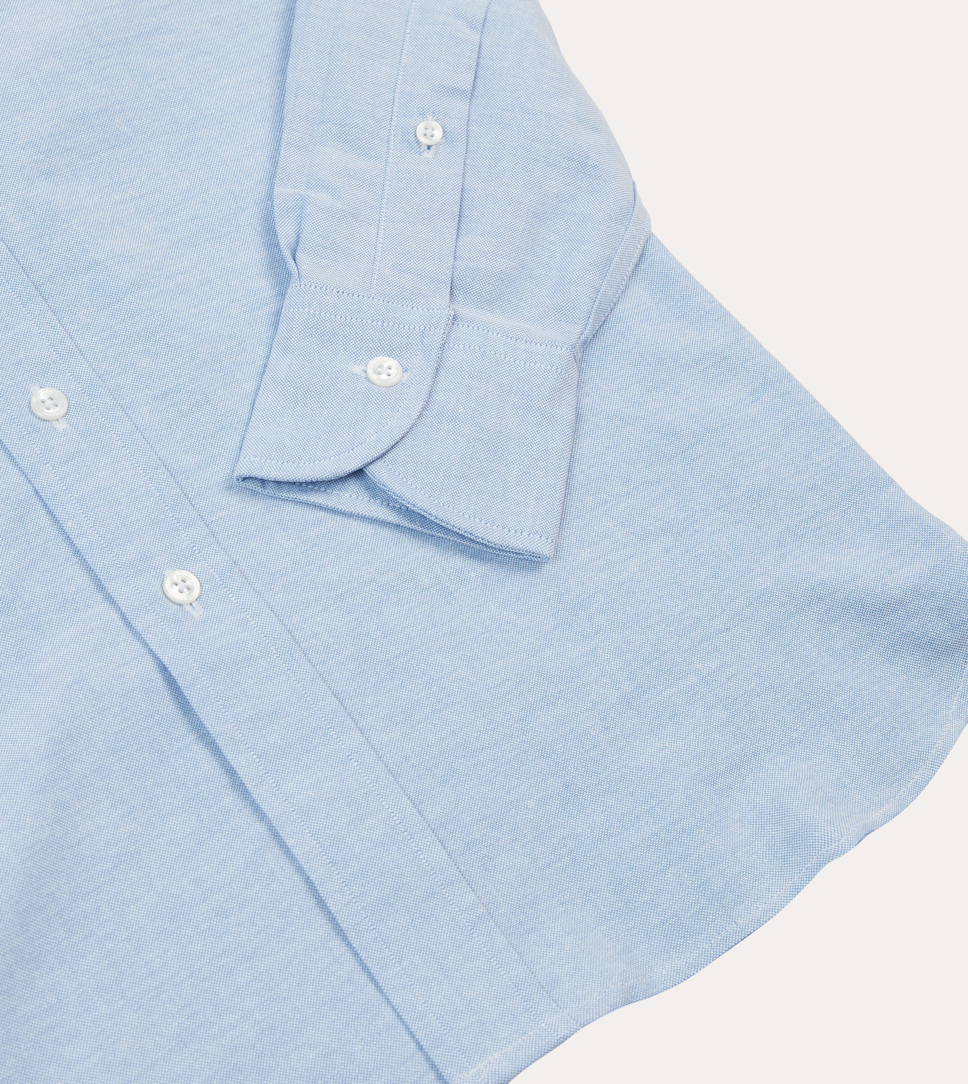 Trend-Driven Earthy Hue Ice Blue Cotton Oxford Cloth Button-Down Shirt