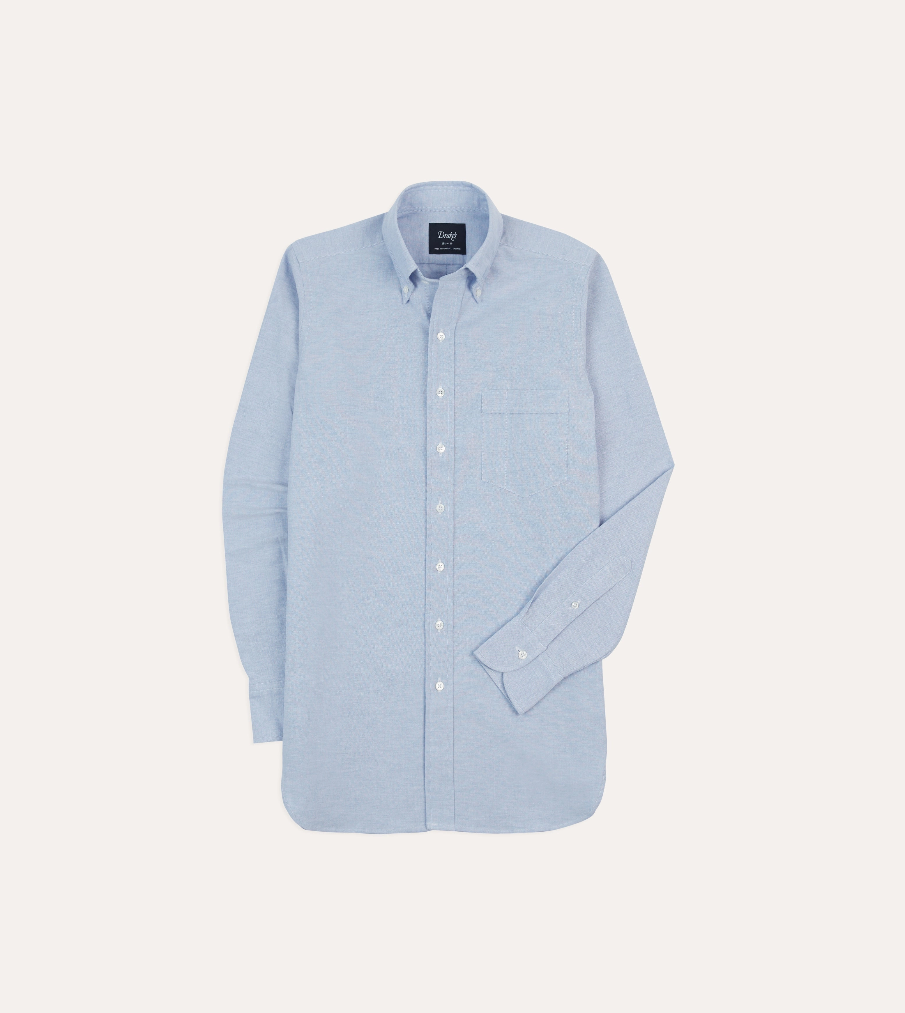 Personalized Touch Ice Blue Cotton Oxford Cloth Button-Down Shirt