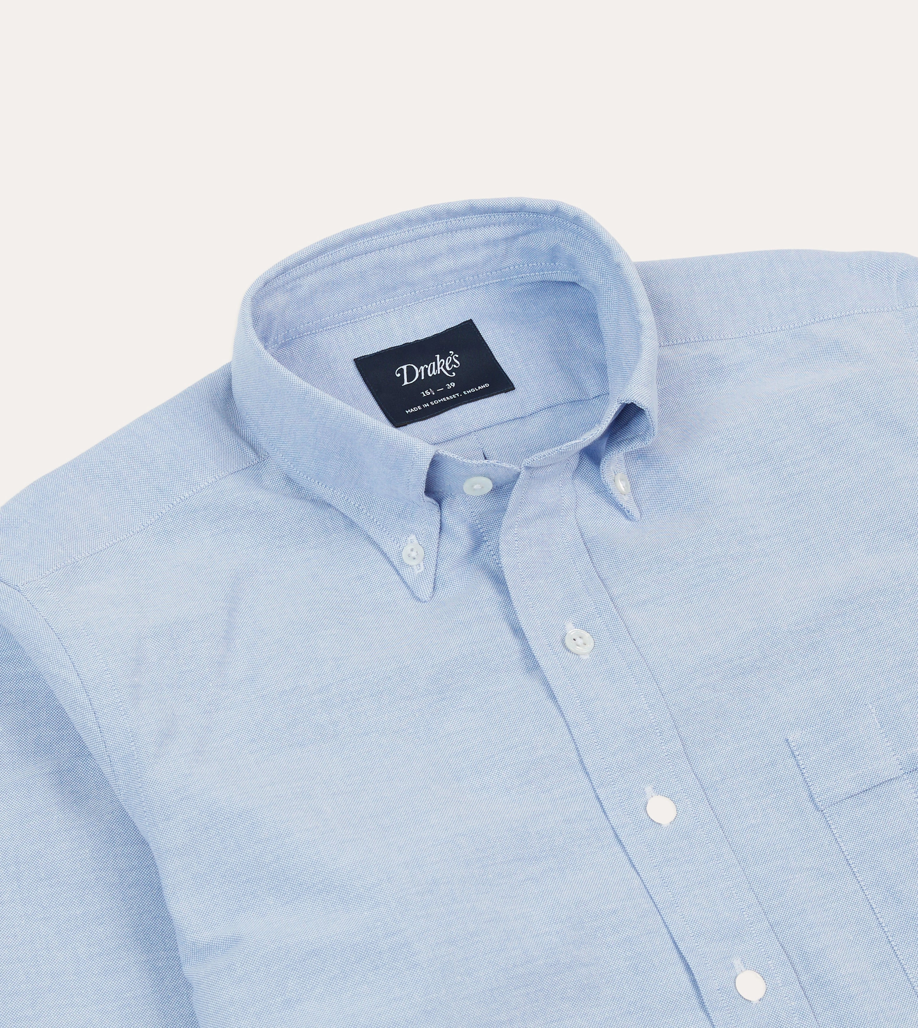 Versatile Outfit Ice Blue Cotton Oxford Cloth Button-Down Shirt