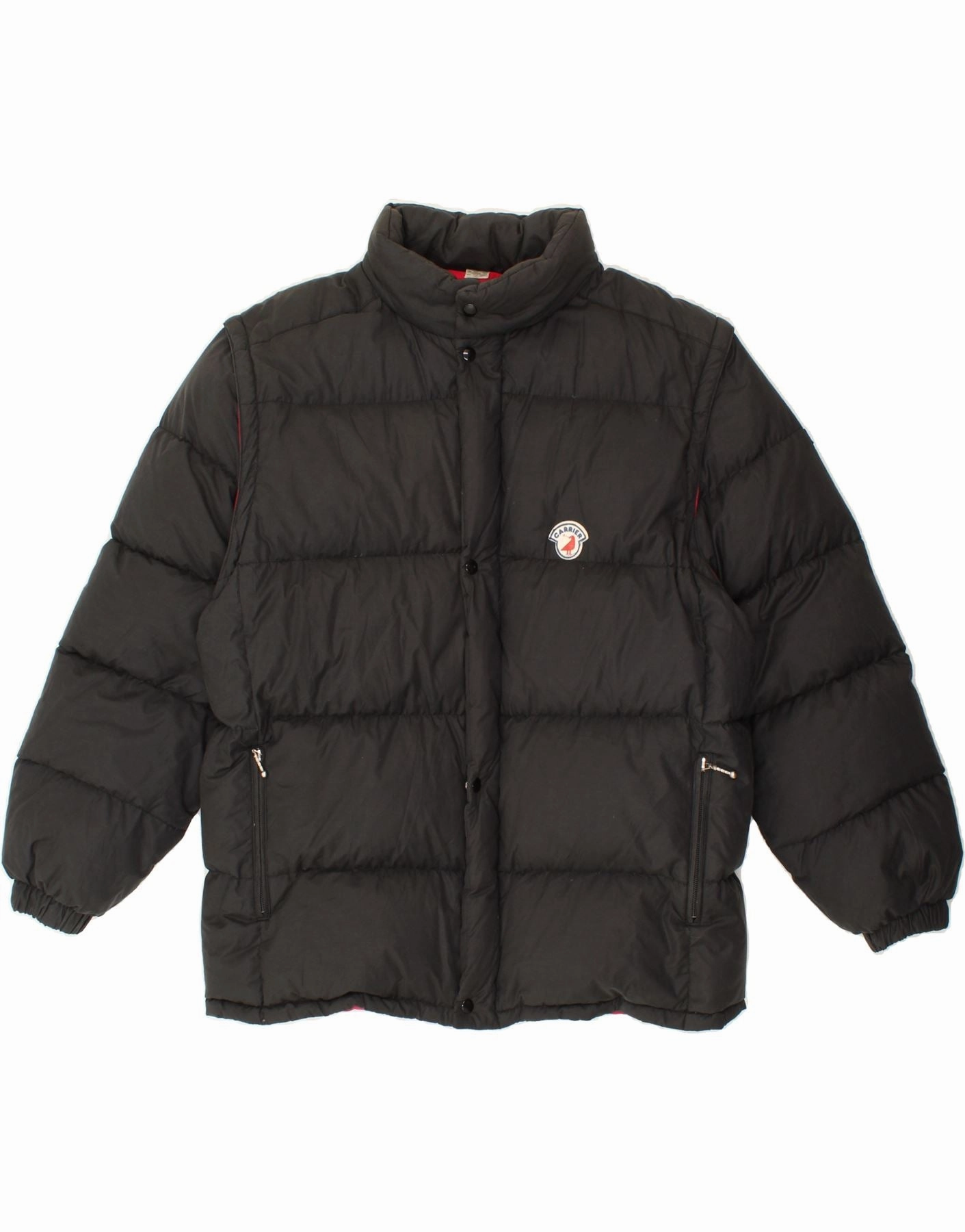 VINTAGE Boys Padded Jacket 13-14 Years XL Black Cotton Organizer
