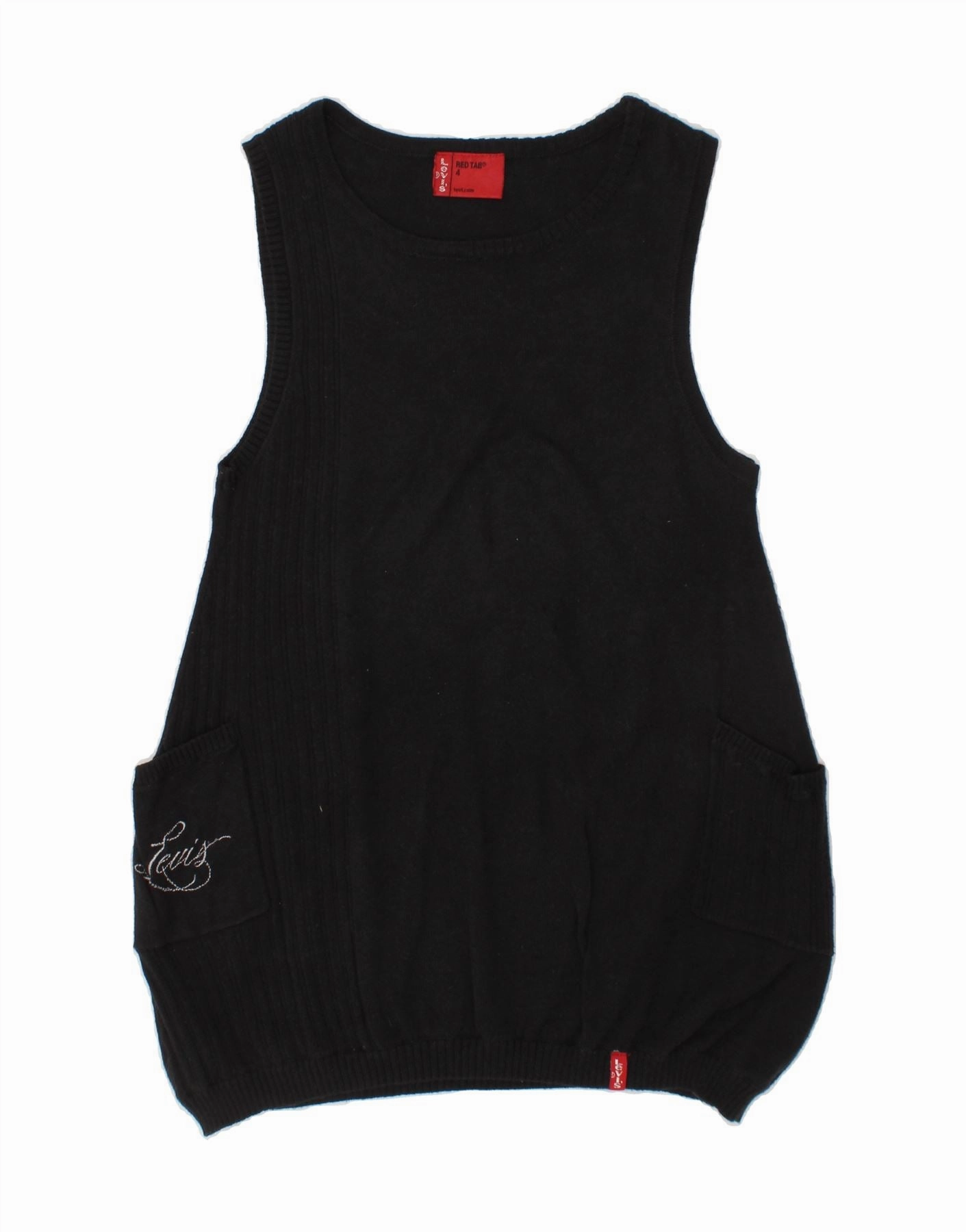 Modern Staple LEVI'S Girls Sleeveless Bubble Dress 3-4 Years Black Cotton