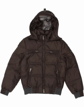 Defy HETREGO Boys Hooded Padded Jacket 9-10 Years Brown
