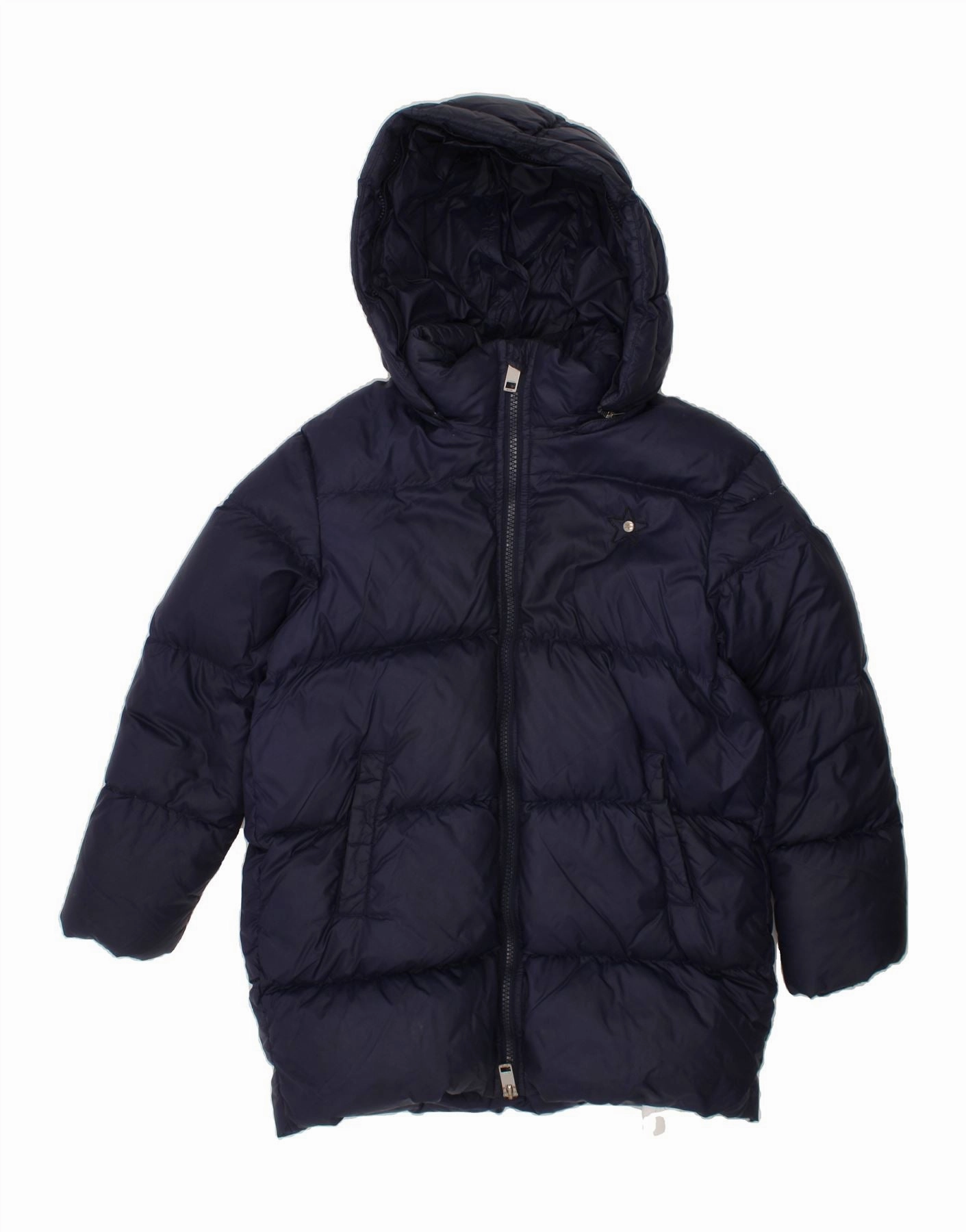 Performance Ready suitable for gift giving DIESEL Boys Hooded Padded Jacket 7-8 Years Navy Blue Nylon