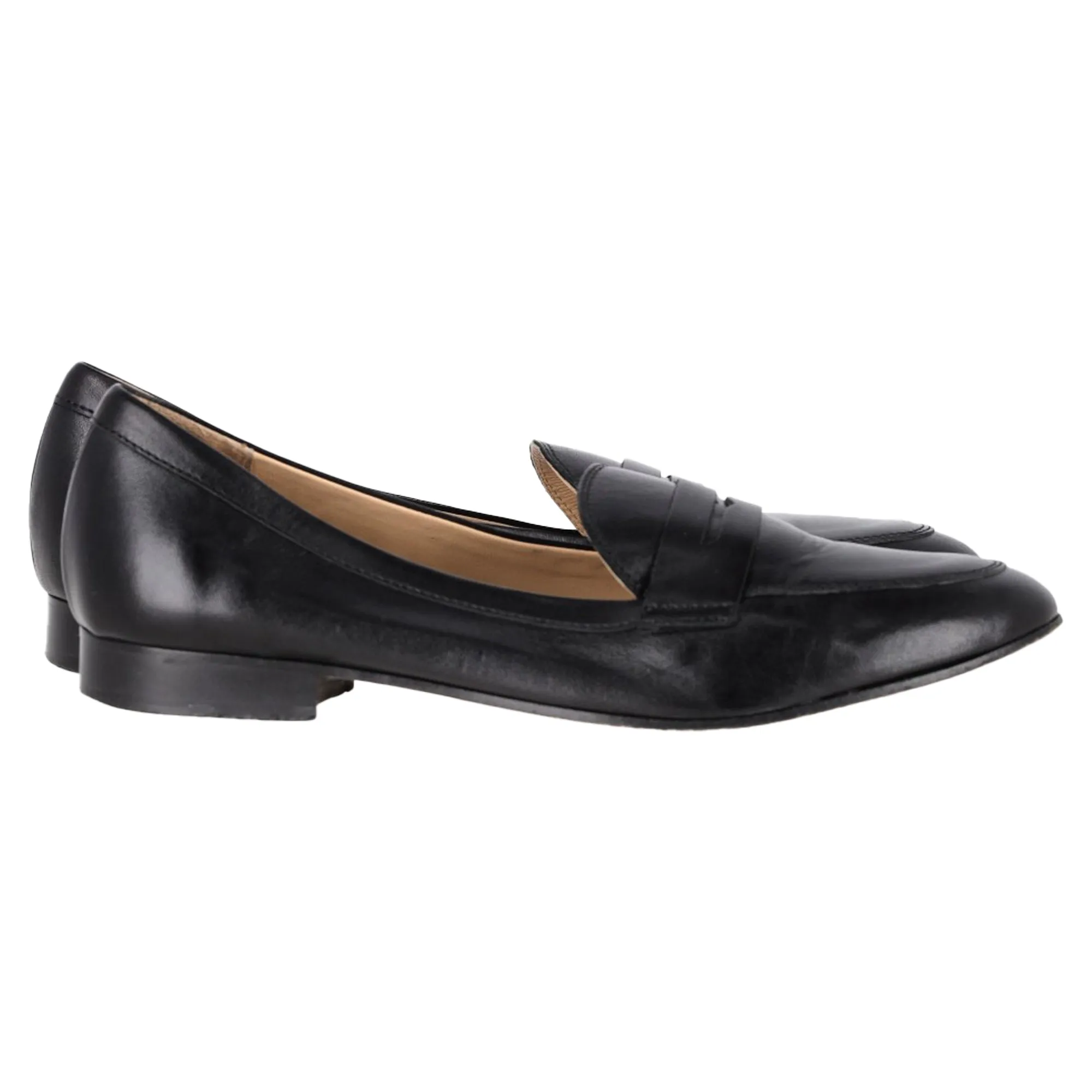 Effortless Feel Iris & Ink Penny Loafers in Black Leather