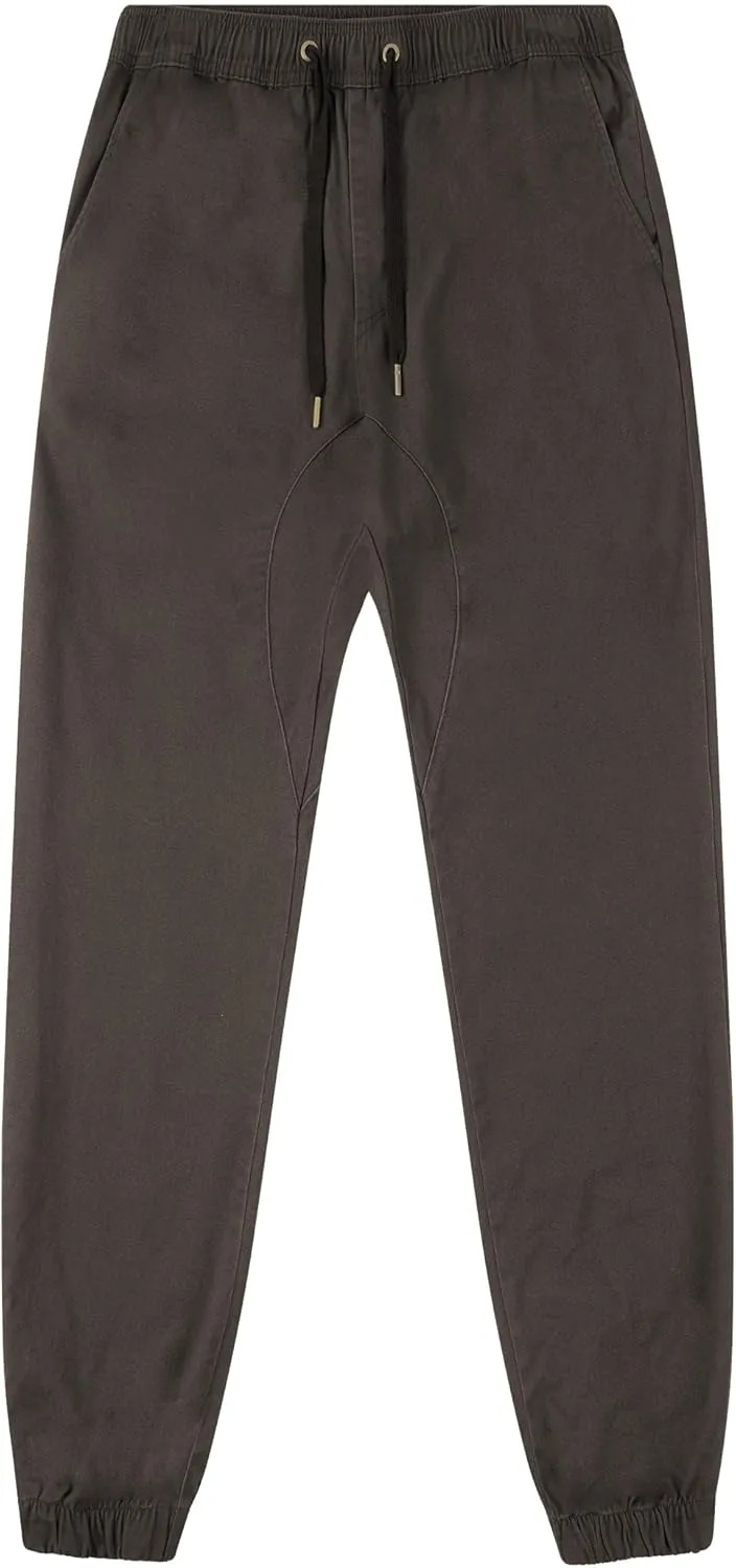 ITALYMORN Khaki Chino Joggers for Men Twill Stretch Casual Pants with Pockets