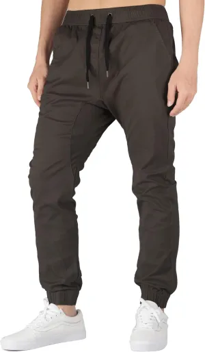 ITALYMORN Khaki Chino Joggers for Men Twill Stretch Casual Pants with Pockets