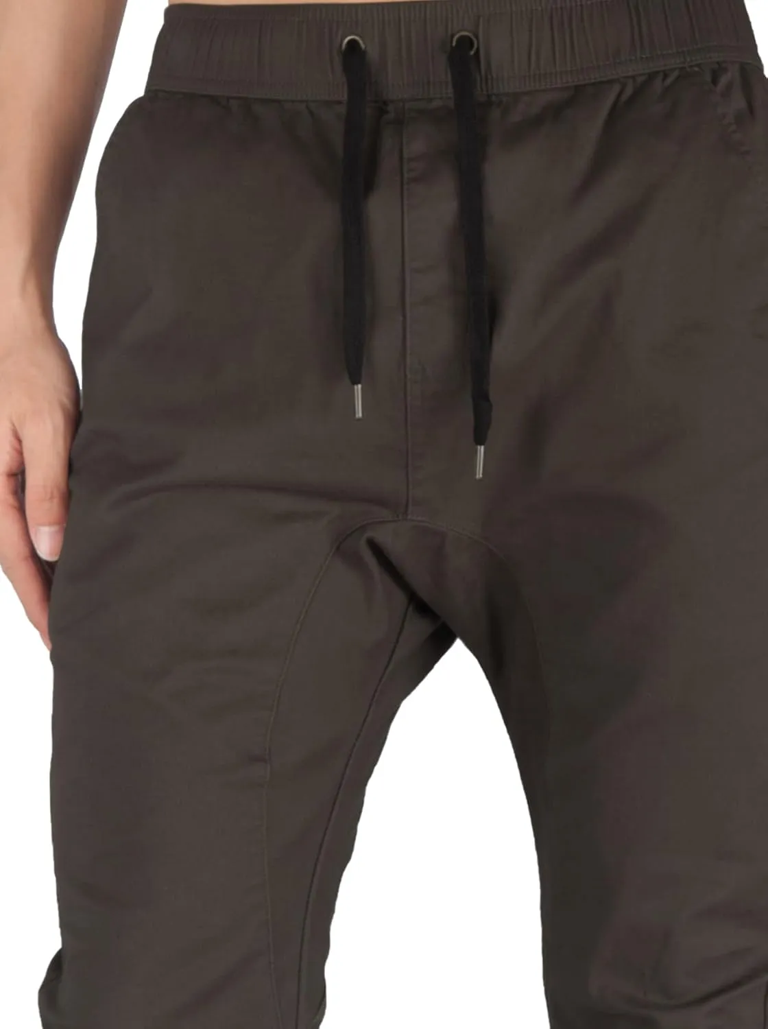 ITALYMORN Khaki Chino Joggers for Men Twill Stretch Casual Pants with Pockets