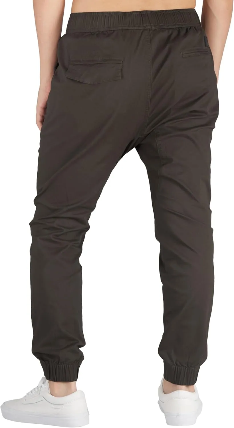 ITALYMORN Khaki Chino Joggers for Men Twill Stretch Casual Pants with Pockets