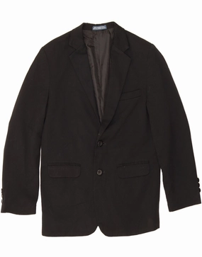 Easy Movement IZOD Boys 2 Button Blazer Jacket 11-12 Years Black Polyester