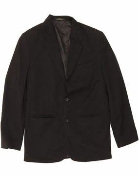 Operation Performance Fit IZOD Boys 2 Button Blazer Jacket 13-14 Years Black Polyester
