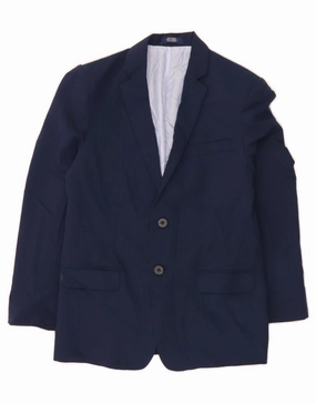 Ergonomic Cut IZOD Boys 2 Button Blazer Jacket 13-14 Years  Navy Blue Polyester