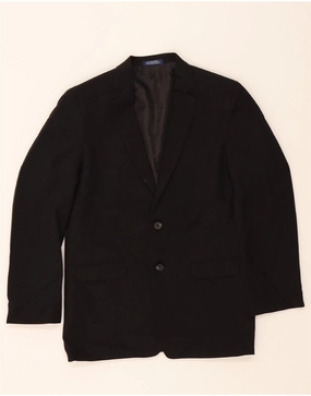 IZOD Boys 2 Button Blazer Jacket 15-16 Years Black Polyester Comfort Fit