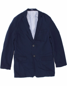 IZOD Boys 2 Button Blazer Jacket 15-16 Years Navy Blue Polyester Camping Trip