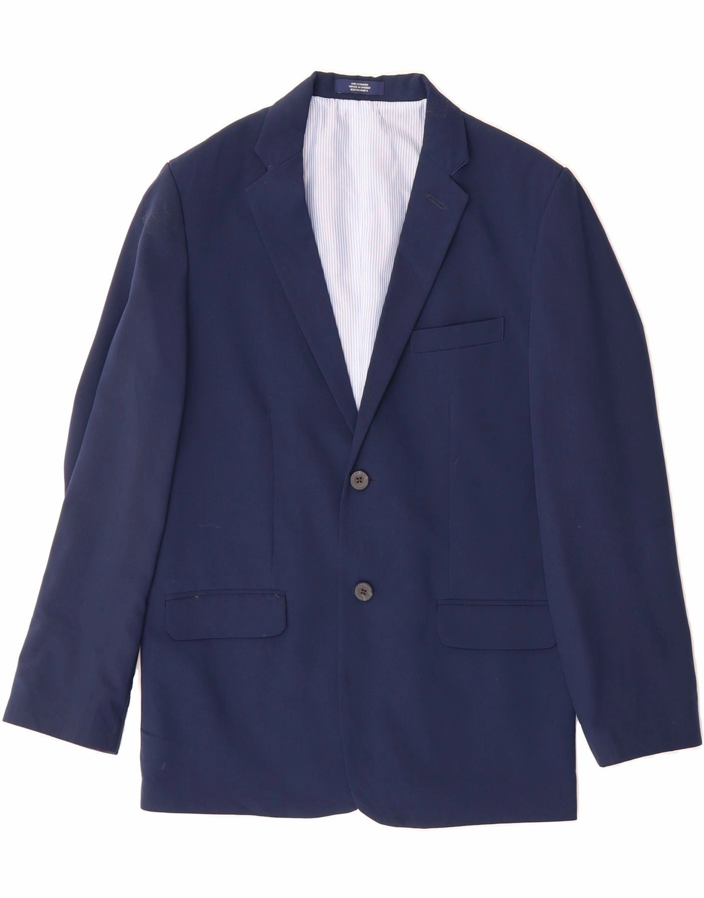 Compression Fold Design Selection IZOD Boys 2 Button Blazer Jacket 15-16 Years Navy Blue Polyester
