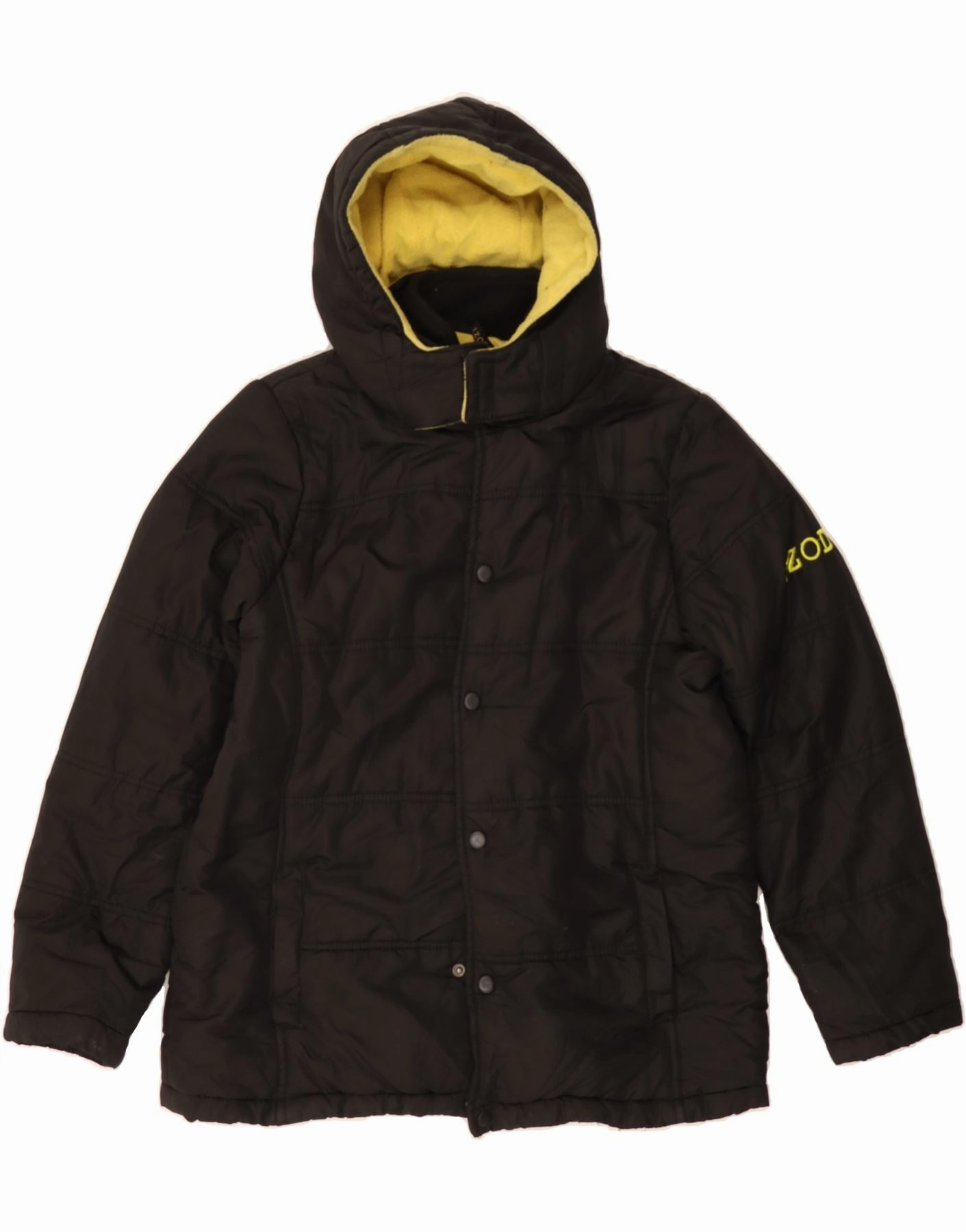 IZOD Boys Hooded Padded Jacket 14-15 Years Black Polyester Position