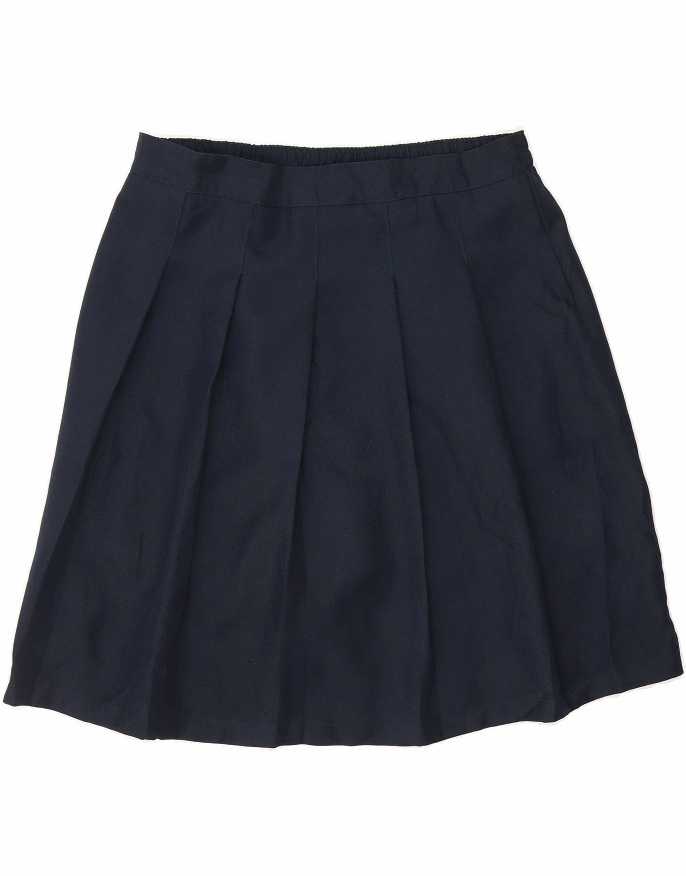 Easy Style IZOD Girls Knife Pleated Skirt 15-16 Years W32 Navy Blue Polyester
