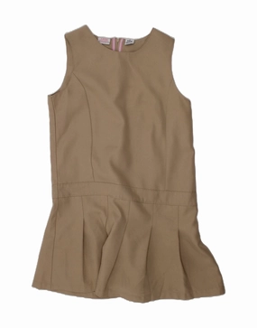 IZOD Girls Sleeveless A-Line Dress 11-12 Years Brown Polyester Soft Fashion
