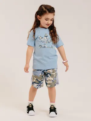 J Short Tee Set - Clear Sky Casual Layering Wear Chic and Cozy