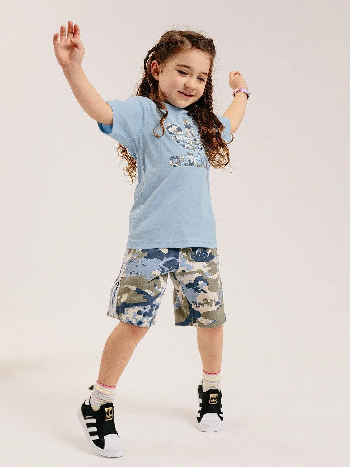 Vibrant Colors J Short Tee Set - Clear Sky