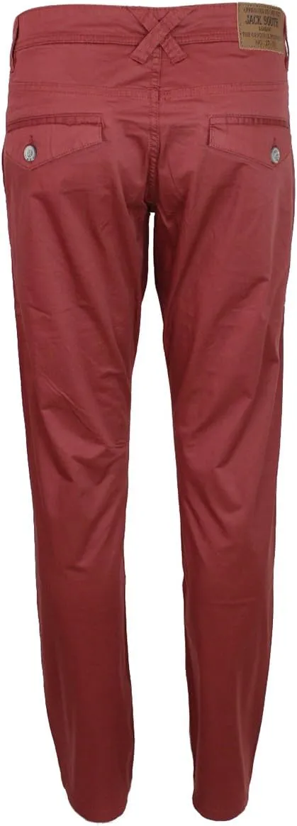 Jack South London Men's Slim Fit Straight Leg Casual Pants Chino Trousers