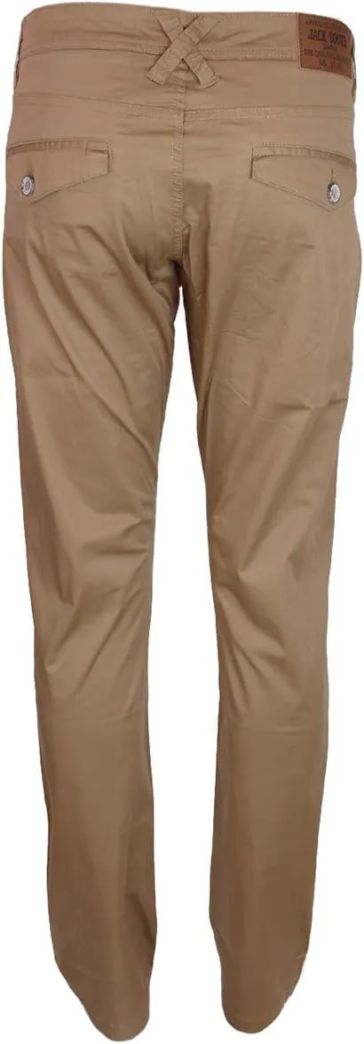 Jack South London Men's Slim Fit Straight Leg Casual Pants Chino Trousers