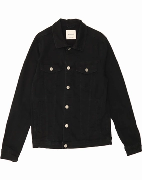 JACK & JONES Boys Denim Jacket 13-14 Years Large Black Cotton Core Vent Zones