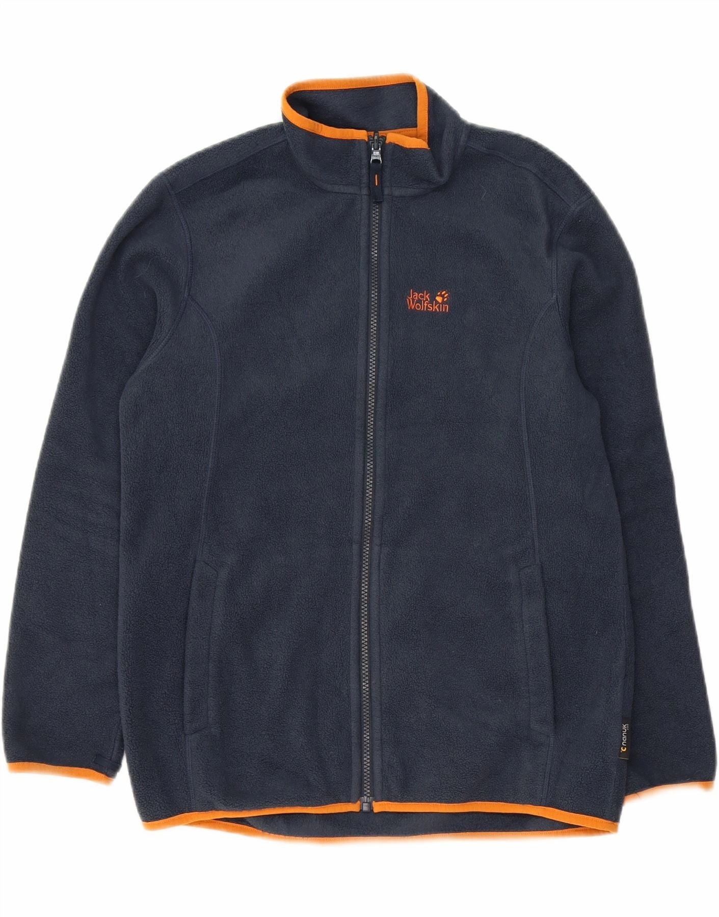 Snag Free Surface Level JACK WOLFSKIN Boys Fleece Jacket 13-14 Years Navy Blue Polyester