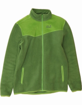 JACK WOLFSKIN Boys Fleece Jacket 15-16 Years Green Polyester Street Comfort Eco Friendly Certified