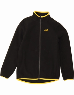 JACK WOLFSKIN Boys Graphic Fleece Jacket 13-14 Years Black Polyester suitable for birthdays Urban Adventure
