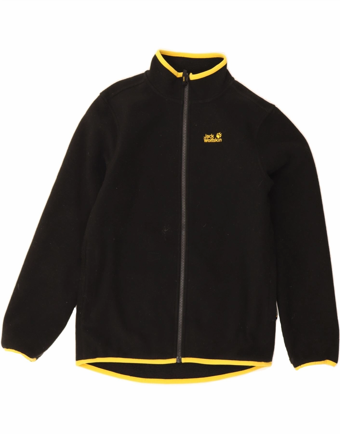 JACK WOLFSKIN Boys Graphic Fleece Jacket 13-14 Years Black Polyester suitable for birthdays Urban Adventure